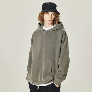 Sudaderas con Capucha de Alta Calidad, 100% Algodón Grueso, para Hombre, Bordado Personalizado, Impresión, Estilo Francés, Hombros Caídos, Lavado Vintage - Product Image 2