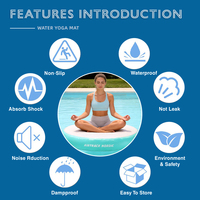 Novaspark - Tapete de Yoga Inflable Redondo de PVC Impermeable de 140 cm, Tapete Flotante para Ejercicios en Piscina y Gimnasio