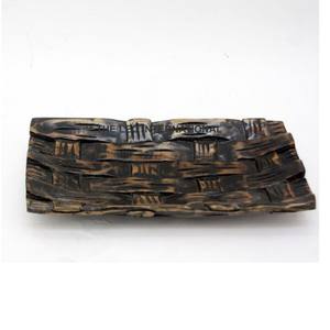 Plateau en métal aluminium de style coréen avec poignées latérales, forme rectangulaire, finition noire, créatif, sous glaçure, pour plats et assiettes - Product Image 2