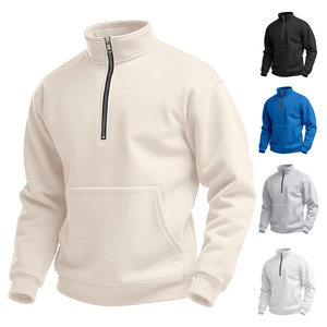 <b>Men</b> Women Solid Winter Quarter <b>Zip</b> High Quality Quick Dry Breathable <b>Sweatshirt</b> Custom Embroidery Logo OEM Service for Bulk Sale - Product Image 1