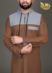 Bán buôn XXL Arabic phong cách thobes với cap Mô hình đồng bằng tay áo túi đầy đủ chiều dài truyền thống vải thobes bởi nhà xuất khẩu - Product Image 4