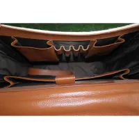 Tas Laptop/Tangan Kulit Sapi Asli Ukuran Besar 15-Inci, Lembut, Gaya Vintage/Messenger, Penutup Ritsleting, Tahan Air, Portabel untuk Kerja