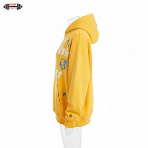 Sweat à capuche en polaire d'hiver marron imprimé de lettres personnalisées en gros 100% coton surdimensionné à capuche lourde pour hommes 3d pour - Product Image 4