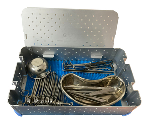 CareKIT Bandeja LSCS de aluminio anodizado Fuente de alimentación manual Reutilizable ISO13485 Certificado Clase I Juego de instrumentos esenciales para - Product Image 3