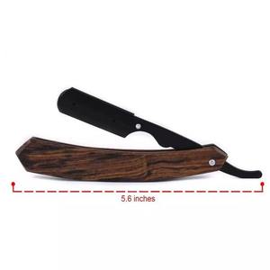 Rasoir droit pliable de haute qualité en acier inoxydable avec manche en bois, marque privée - Product Image 6