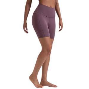 Women's Custom High Waist Yoga Shorts Scrunch Butt Lift Premium Gym Fitness Workout Shorts Solid <b>Pattern</b> Seamless Yoga <b>Leggings</b> - Product Image 2