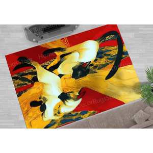 Alfombra Estampada de Gustav Klimt, Alfombra Antideslizante, Fácil de Limpiar, Alfombra de Chenilla - Product Image 1