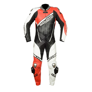 Vêtements de sport originaux en cuir de vache pour hommes Nouveau design Combinaison de course de moto une pièce imperméable avec logo personnalisé Taille XL - Product Image 1