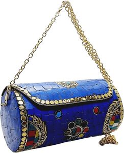 กระเป๋าเดินทางงานแต่งงานแบบคลาสสิกคุณภาพสูง ทำด้วยมือ ประดับมุกและคริสตัลหลากสี สำหรับงานแต่งงาน งานเลี้ยงค็อกเทล ราคาขายส่ง - Product Image 5