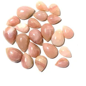 粉色蛋白石高品质石材天然宽松珠宝宝石梨形混塑宝石天然宝石粉色蛋白石