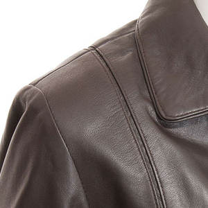 Veste en cuir pour femme, automne-hiver, avec col montant et tissu satiné, design multi-poches, coupe-vent et imperméable - Product Image 5