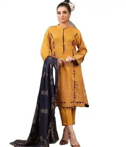 Nuevo Diseño 2023, Shalwar Kameez Pakistaní de Primera Calidad, Vestidos Casuales de Lona para Mujer, Precio al por Mayor, Personalizado, ODM, Grupo AMK - Product Image 5