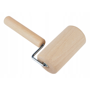Rouleau à pizza en bois de hêtre avec poignée 18 cm, finition sablée, compact, vente en gros, logo personnalisé - Product Image 1