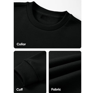 Sweat-shirt à col rond de couleur unie à coupe ample pour homme avec manches longues personnalisé directement des pulls d'usine pour le commerce extérieur - Product Image 5
