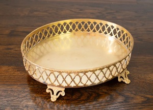 Bandeja DE SERVICIO DE METAL DE Navidad vintage hecha a mano con bandeja de velas de mayorista de decoración oriental con bandeja de espejo de borde metálico - Product Image 2