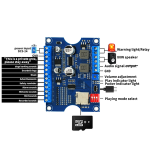 CH358G 80W High Lever IO Trigger Voice Player Module Voice Playback Module Board With 8M Memory And <strong>Audio</strong> Program Sound Module