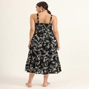Robe ethnique longue à bretelles vintage en coton pur à imprimé floral pour femmes Respirante Séchage rapide ODM - Product Image 2