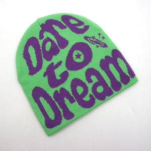 Custom Y2K Jacquard Knit Skully Beanie Cuffless Reversible Hat with Low MOQ 2025 Diseño Fabricante Logo Incluido - Product Image 3