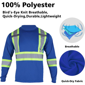 2023 Custom Hi <b>Vis</b> Long Sleeve <b>T</b>-<b>Shirt</b> for Construction Workers Anti-Static Waterproof Factory Direct Sizes Plus Size - Product Image 5
