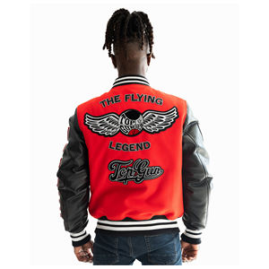 Veste Letterman en coton et polyester de qualité personnalisée avec logo brodé pour hommes et femmes - Product Image 3