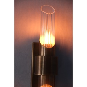 Brass Brushed Sconce Crystal Scones Retro Style Minimalist Wall <b>Decor</b> Industrial Wall Light - Product Image 2