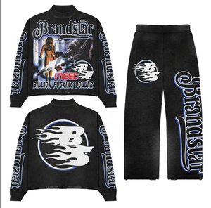 Ensemble sweat à capuche baggy et jogging en éponge française lourd OEM pour homme - Product Image 5