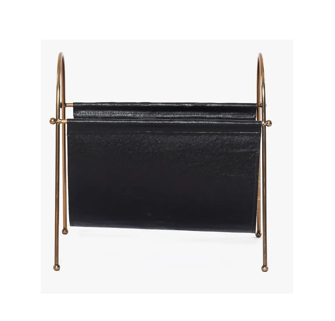 Modern Black Leather Magazine Rack with Handle for Bedroom Metal Magazine Holder Luxury Design Newspaper Books Stand