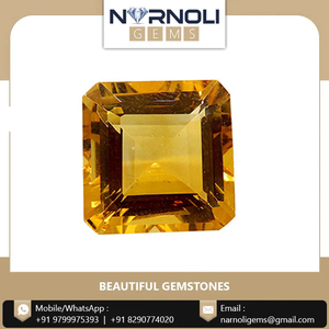 Pierre précieuse naturelle Citrine taille octogonale, cabochon à dos plat facetté, pierre de quartz doré pour bague, pendentif, broches personnalisées - Product Image 2