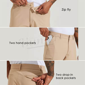 Shorts de sport respirants pour hommes, pour la gym, le golf, en polyester et élasthanne, séchage rapide, pour l'extérieur, anti-transpiration - Product Image 4