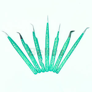 Pinzas para pestañas de punta fina de borde afilado, herramienta de acero inoxidable multiusos grabada personalizada, ayudante de pestañas ligero no corrosivo - Product Image 2