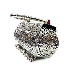 Indian Handmade Metal <b>Clutch</b> <b>Bag</b> Vintage Hand Embossed <b>Gold</b> and Silver Plated Brass Potlli Sling <b>Bags</b> Golden Ball Handbag - Product Image 4