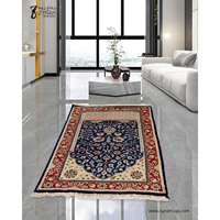 Tapis de prière persan ZYNAH noué à la main en pure soie, motif médaillon rectangulaire, pour salon