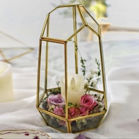 Vases en verre et laiton de qualité supérieure, forme géométrique, design Art Déco, faits à la main, décorations modernes pour la maison, pour mariage