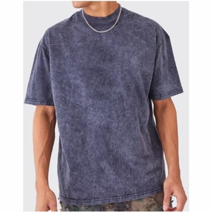 T-shirt for men Acid Washed Oversized <b>Tshirt</b> 100% Cotton Acid Wash T Shirt Men Blank Bulk Wholesale - Product Image 3