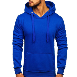 เสื้อฮู้ดแบบสวมหัวของผู้ชายเสื้อฮู้ดสีทึบดีไซน์แบบสตรีท - Product Image 4