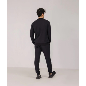 Survêtement d'hiver personnalisé pour hommes 100% coton pantalon de survêtement zippé et sweat à capuche motif solide respirant imprimé propre logo - Product Image 6