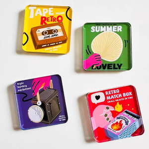 Imanes Retro para Refrigerador YY, Juego de Varias Piezas Cuadradas, Pegatinas Magnéticas de Diseño Vintage, Colección Decorativa Duradera - Product Image 1