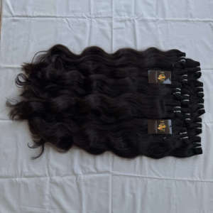 Paquetes de cabello de visón ondulado de templo indio Proveedores de cabello de visón brasileño Virgen sin procesar Extensiones de cabello humano sin procesar - Product Image 1