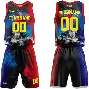 Uniformes de Baloncesto para Adultos, Conjunto de Camiseta Personalizada Sublimada, Talla Grande, Secado Rápido, Transpirable, Alta Calidad, 100% Poliéster, Nuevo - Product Image 3
