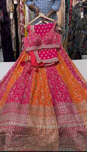 Vêtements de mariée de qualité supérieure Heavy Fuax Georgette Brodé Séquence Travail 2 Couleurs Lehenga Choli avec Dupatta pour Festive Wear - Product Image 6