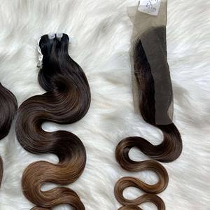 Paquets de vague de corps de couleur ombrée avec dentelle vierge brute prix de gros corps ondulé génie trame du Vietnam - Product Image 4