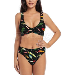 ชุดบิกินี่พิมพ์ลายโลโก้ตามสั่ง UPF 50 เป็นมิตรกับสิ่งแวดล้อม น้ำหนักเบา สำหรับผู้หญิง ผ้าคุณภาพสูง ระบายอากาศได้ดี ออกแบบเพื่อความสบาย - Product Image 1