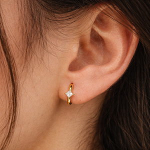 Stainless Steel Quad Mini <b>Huggie</b> <b>Earrings</b> - Product Image 2