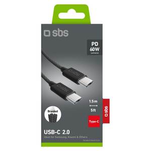 Cable de alimentación USB-C negro de 1,5 m y 60 W TECABLETISSUETCCK - Product Image 2