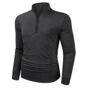 Men's Cationic Quarter <b>Zip</b> Long Sleeve Pullover Soft Stretchy Sporty Running T-<b>shirt</b> for men - Product Image 3