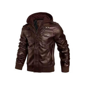 Venta al por mayor chaquetas de cuero de lana a prueba de viento con logotipo personalizado chaqueta de cuero de alta calidad para la venta - Product Image 2