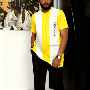 <span class=keywords><strong>Abbigliamento</strong></span> Uomo Africano 2025 Traspirante Ricamato 100% Poliestere Elasticizzato in Quattro Direzioni di Alta Qualità Stile Smart <span class=keywords><strong>Casual</strong></span> Retrò - Product Image 6