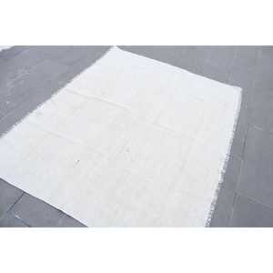 พรมวินเทจขนาด 6.2x5 ฟุต พรมขนสัตว์ตุรกีขอบสีขาว - Product Image 3