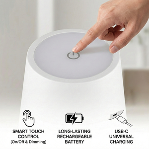 Lámparas de mesa inalámbricas, lámpara recargable por USB, lámpara de escritorio sencilla, lámpara LED con pilas y control táctil - Product Image 5