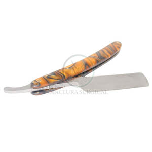 Heavy Grip Barber Razor Cuerpo de acero inoxidable para Barba y cuello Línea Trim Premium Maquinilla de afeitar plegable - Product Image 5